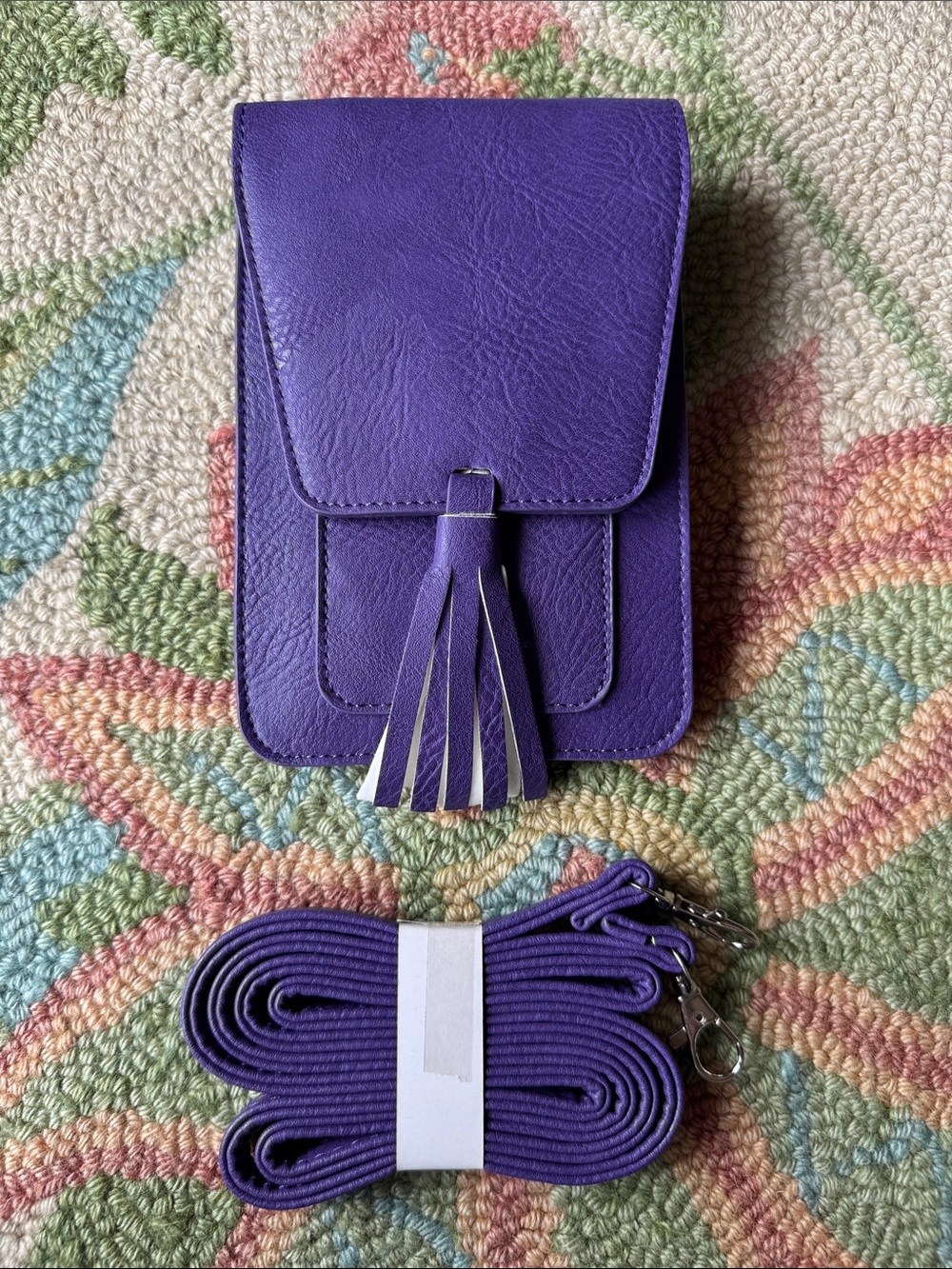 K. Carroll Purple Tassel Crossbody Phone Wallet with RFID. New without tags